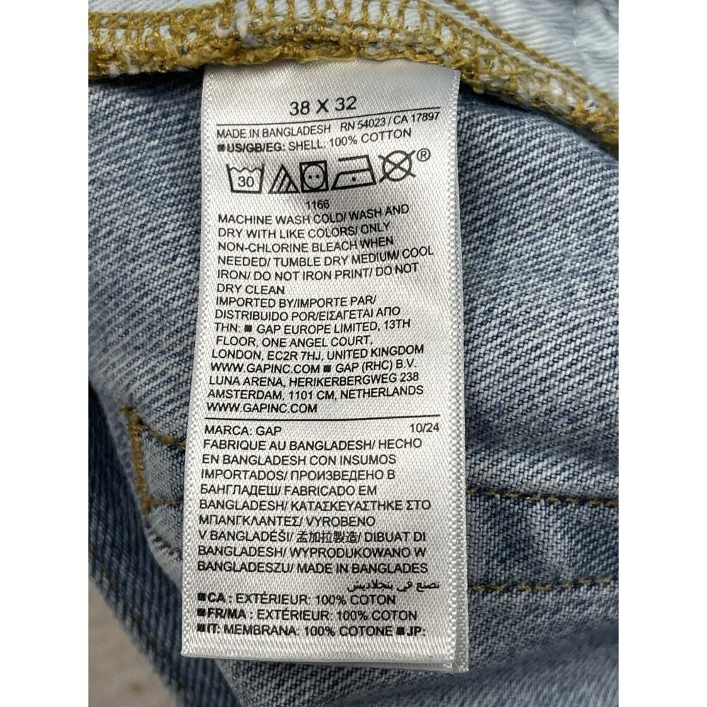 Gap Super Baggy Fit Men’s Size 38x32 Blue Cotton Denim Jeans 2025